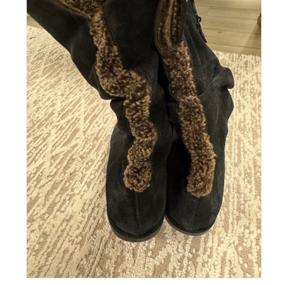 Stuart Weitzman Black Suede Winter Boots - Picture 3 of 4